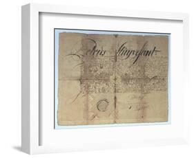 Deed Signed by Peter Stuyvesant, Director General of New Netherland, 15th May 1664-null-Framed Giclee Print