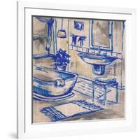 Deep Blue Bath I-Margaret Ferry-Framed Art Print