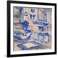 Deep Blue Bath I-Margaret Ferry-Framed Art Print