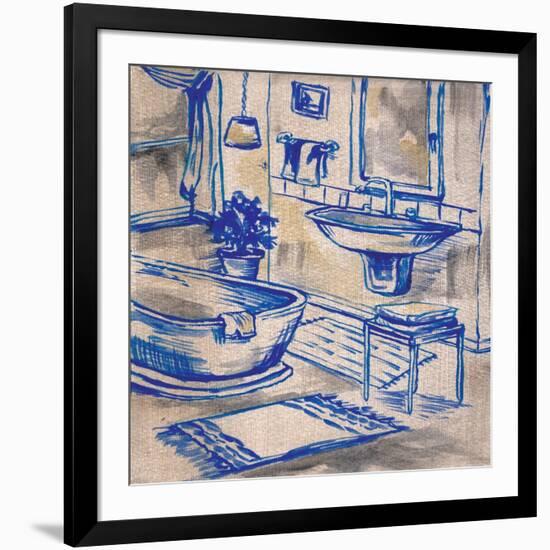 Deep Blue Bath I-Margaret Ferry-Framed Art Print