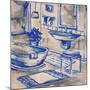 Deep Blue Bath I-Margaret Ferry-Mounted Art Print