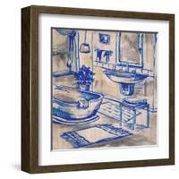 Deep Blue Bath I-Margaret Ferry-Framed Art Print