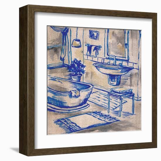 Deep Blue Bath I-Margaret Ferry-Framed Art Print