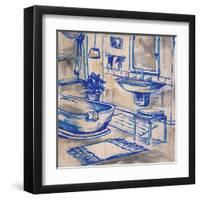 Deep Blue Bath I-Margaret Ferry-Framed Art Print