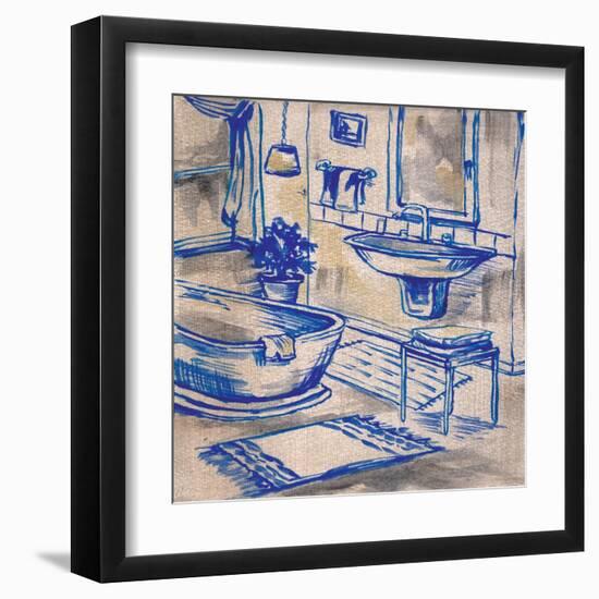 Deep Blue Bath I-Margaret Ferry-Framed Art Print