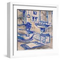 Deep Blue Bath I-Margaret Ferry-Framed Art Print