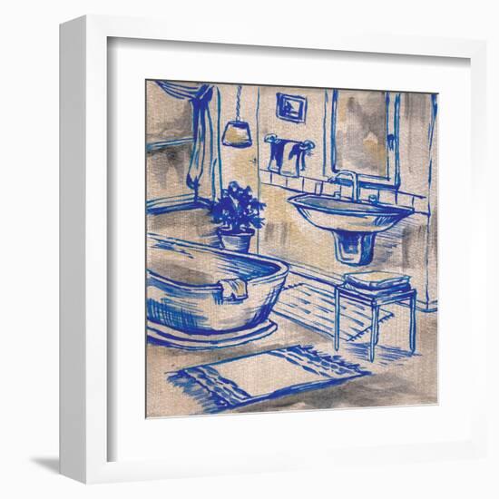 Deep Blue Bath I-Margaret Ferry-Framed Art Print