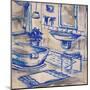 Deep Blue Bath I-Margaret Ferry-Mounted Art Print