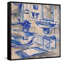 Deep Blue Bath I-Margaret Ferry-Framed Stretched Canvas