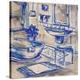 Deep Blue Bath I-Margaret Ferry-Stretched Canvas