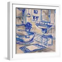 Deep Blue Bath I-Margaret Ferry-Framed Art Print