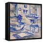 Deep Blue Bath I-Margaret Ferry-Framed Stretched Canvas