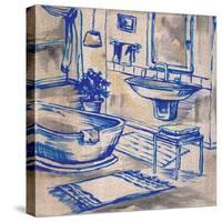 Deep Blue Bath I-Margaret Ferry-Stretched Canvas