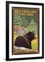 Deep Creek Lake State Park, Maryland - Bear in Forest-Lantern Press-Framed Art Print