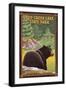 Deep Creek Lake State Park, Maryland - Bear in Forest-Lantern Press-Framed Art Print