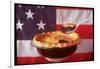 Deep Dish Blueberry Pie, with a scoop in front of the American Flag-Fred Lyon-Framed Photographic Print