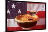 Deep Dish Blueberry Pie, with a scoop in front of the American Flag-Fred Lyon-Mounted Photographic Print