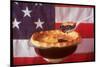 Deep Dish Blueberry Pie, with a scoop in front of the American Flag-Fred Lyon-Mounted Photographic Print