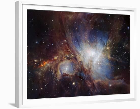 Deep infrared view of the Orion Nebula from HAWK-I-ESO-Framed Art Print