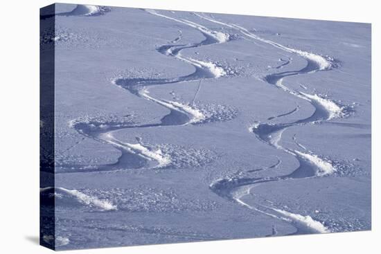 Deep Powder Snow, Ski Traces, Tyrol, Austria-Norbert Eisele-Hein-Stretched Canvas