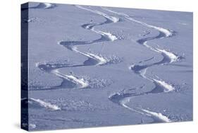 Deep Powder Snow, Ski Traces, Tyrol, Austria-Norbert Eisele-Hein-Stretched Canvas