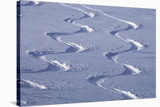 Deep Powder Snow, Ski Traces, Tyrol, Austria-Norbert Eisele-Hein-Stretched Canvas