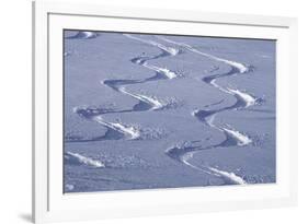 Deep Powder Snow, Ski Traces, Tyrol, Austria-Norbert Eisele-Hein-Framed Photographic Print