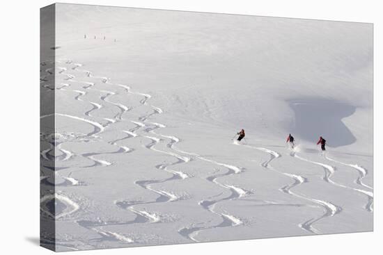 Deep Powder Snow, Skiing, Tyrol, Austria-Norbert Eisele-Hein-Stretched Canvas