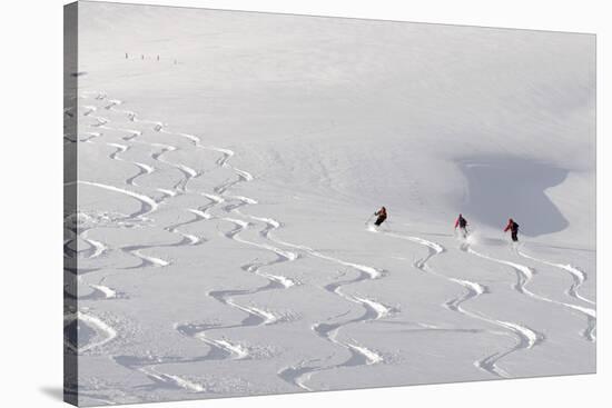 Deep Powder Snow, Skiing, Tyrol, Austria-Norbert Eisele-Hein-Stretched Canvas
