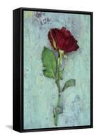 Deep Red Rose-Den Reader-Framed Stretched Canvas