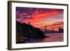 Deep Red Sunset at Treasure Island, San Francisco Bay Bridge-Vincent James-Framed Photographic Print