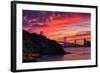 Deep Red Sunset at Treasure Island, San Francisco Bay Bridge-Vincent James-Framed Photographic Print