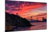 Deep Red Sunset at Treasure Island, San Francisco Bay Bridge-Vincent James-Mounted Photographic Print