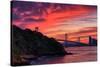 Deep Red Sunset at Treasure Island, San Francisco Bay Bridge-Vincent James-Stretched Canvas