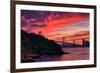 Deep Red Sunset at Treasure Island, San Francisco Bay Bridge-Vincent James-Framed Photographic Print