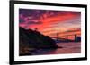 Deep Red Sunset at Treasure Island, San Francisco Bay Bridge-Vincent James-Framed Photographic Print