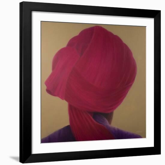 Deep Red Turban, Purple Jacket-Lincoln Seligman-Framed Giclee Print