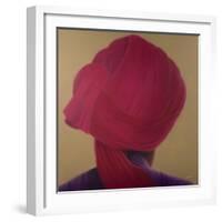 Deep Red Turban, Purple Jacket-Lincoln Seligman-Framed Giclee Print