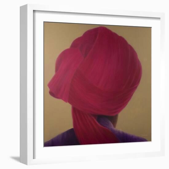 Deep Red Turban, Purple Jacket-Lincoln Seligman-Framed Giclee Print