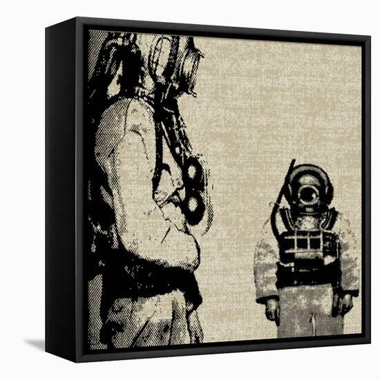 Deep Sea Diver Background-Petrafler-Framed Stretched Canvas