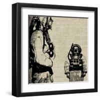 Deep Sea Diver Background-Petrafler-Framed Art Print