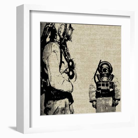 Deep Sea Diver Background-Petrafler-Framed Art Print