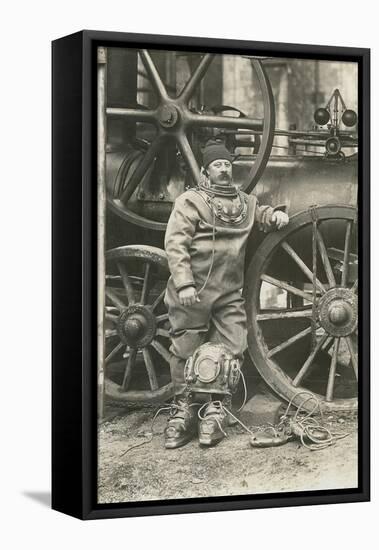 Deep Sea Diver with Giant Pump-null-Framed Stretched Canvas