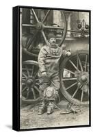 Deep Sea Diver with Giant Pump-null-Framed Stretched Canvas