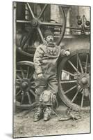 Deep Sea Diver with Giant Pump-null-Mounted Art Print