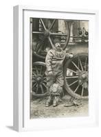 Deep Sea Diver with Giant Pump-null-Framed Art Print