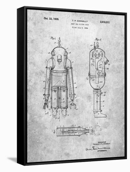 Deep Sea Diving Suit Patent-Cole Borders-Framed Stretched Canvas