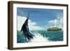 Deep-Sea Fisherman Hook a Swordfish-null-Framed Giclee Print