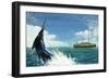 Deep-Sea Fisherman Hook a Swordfish-null-Framed Giclee Print