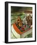 "Deep Sea Fishing in Rain," August 31, 1946-Constantin Alajalov-Framed Premium Giclee Print